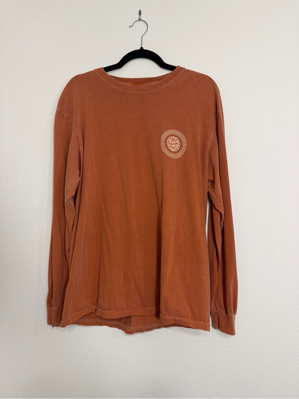 Nature Backs Long Sleeve Crewneck Shirt - Rust Orange